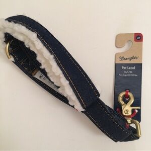 NEW Wrangler Dog Pet Lead Denim Blue Pet Lead with Gold Hardware Dogs 50-150 lbs